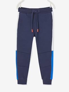 Garçon-Vêtements de sport-Pantalon de sport garçon en molleton bandes côtés bicolores