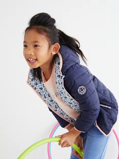 Fille-Manteau, veste-Doudoune-Doudoune légère réversible fille garnissage en polyester recyclé