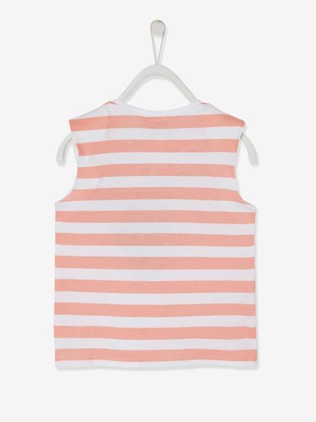 T-shirt avec épaulettes Disney Minnie fille rose poudré rayé 2 - vertbaudet enfant 