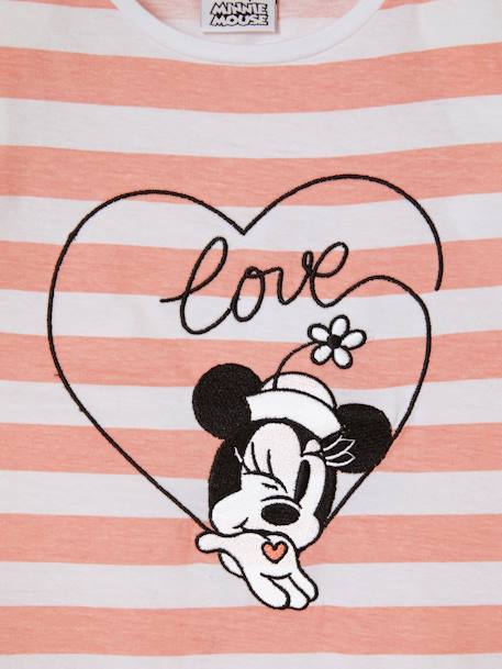 T-shirt avec épaulettes Disney Minnie fille rose poudré rayé 3 - vertbaudet enfant 