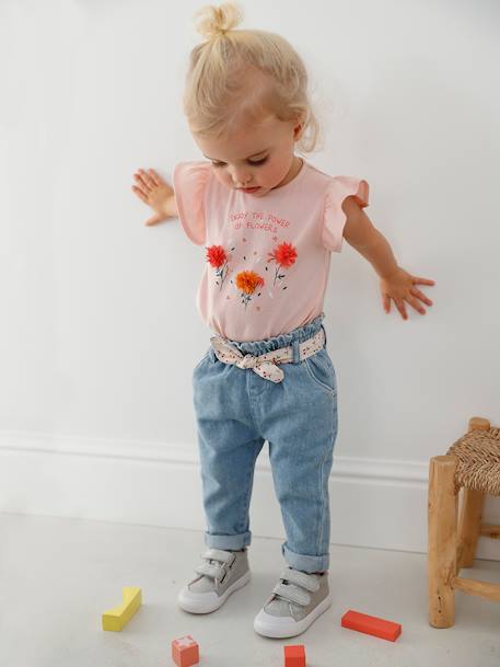 Bébé-Jean bébé fille ceinture imprimée