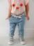 T-shirt bébé fleurs en relief rose grisé+vanille 10 - vertbaudet enfant 
