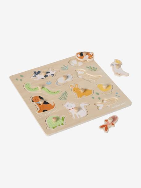 Puzzle boutons Animaux de compagnie en bois FSC® multicolore 4 - vertbaudet enfant 