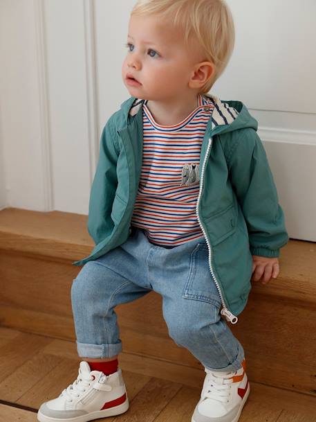 Blouson A Capuche Bebe Garcon Sauge Vertbaudet