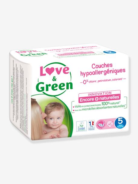 Couches hypoallergéniques T5 x 40 LOVE & GREEN blanc 1 - vertbaudet enfant 