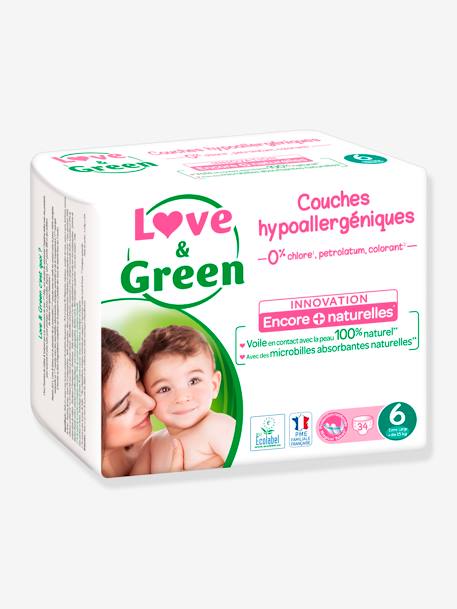 Couches hypoallergéniques T6 x 34 LOVE & GREEN blanc 1 - vertbaudet enfant 
