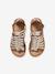 Sandales cuir fille esprit spartiates noir+or 9 - vertbaudet enfant 