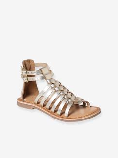 -Sandales cuir fille esprit spartiates