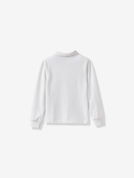 Polo manches longues en coton bio garçon Blanc 2 - vertbaudet enfant 