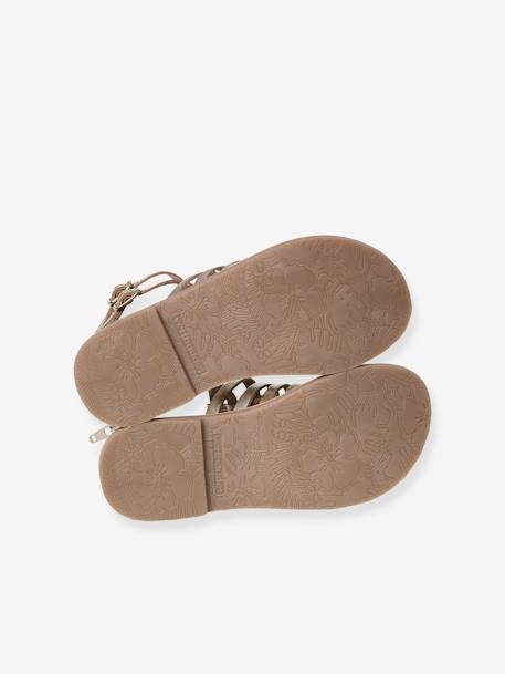 Sandales cuir fille esprit spartiates noir+or 10 - vertbaudet enfant 