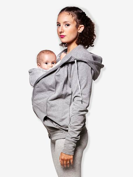 Le Sweat du parent LOVE RADIUS Gris chiné+NOIR 2 - vertbaudet enfant 