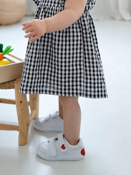 Baskets scratchées bébé fille en toile blanc+bleu imprimé marguerites+multicolore 8 - vertbaudet enfant 
