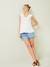 Blouse de grossesse et d'allaitement gaze de coton BLANC CLAIR IMPRIME+VERT MOYEN UNI AVEC DECOR 6 - vertbaudet enfant 