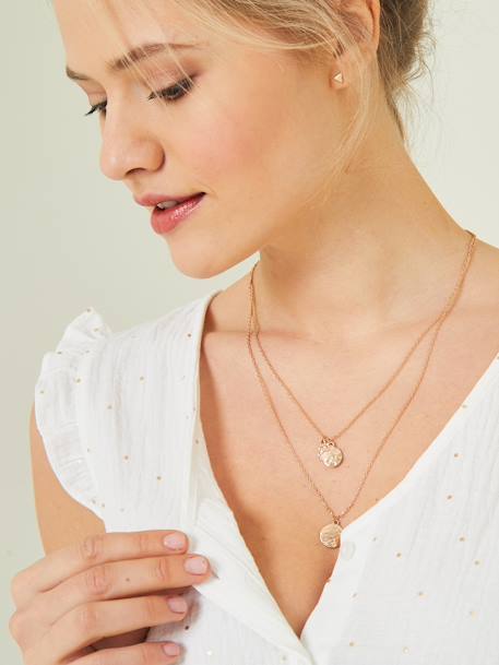 Blouse de grossesse et d'allaitement gaze de coton BLANC CLAIR IMPRIME+VERT MOYEN UNI AVEC DECOR 4 - vertbaudet enfant 