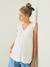 Blouse de grossesse et d'allaitement gaze de coton BLANC CLAIR IMPRIME+VERT MOYEN UNI AVEC DECOR 5 - vertbaudet enfant 
