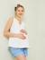 Blouse de grossesse et d'allaitement gaze de coton BLANC CLAIR IMPRIME+VERT MOYEN UNI AVEC DECOR 7 - vertbaudet enfant 