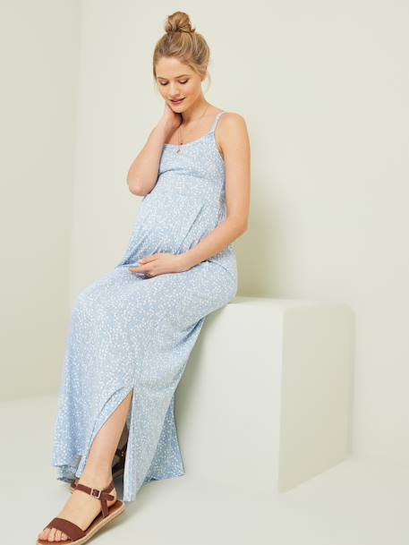 Robe longue imprimée grossesse et allaitement Bleu ardoise imprimé 5 - vertbaudet enfant 