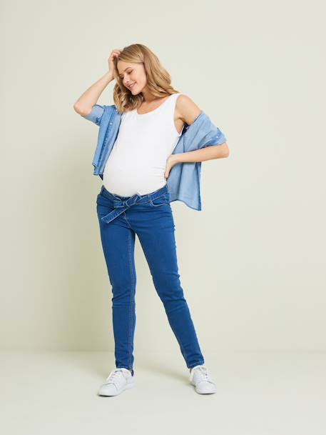 Pantalon de grossesse slim molleton aspect jean DENIM STONE 1 - vertbaudet enfant 