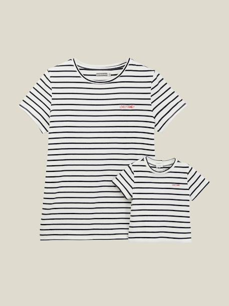 Kit spécial naissance T-shirt maman + T-shirt bébé Oeko-Tex® RAYE BLEU 2 - vertbaudet enfant 