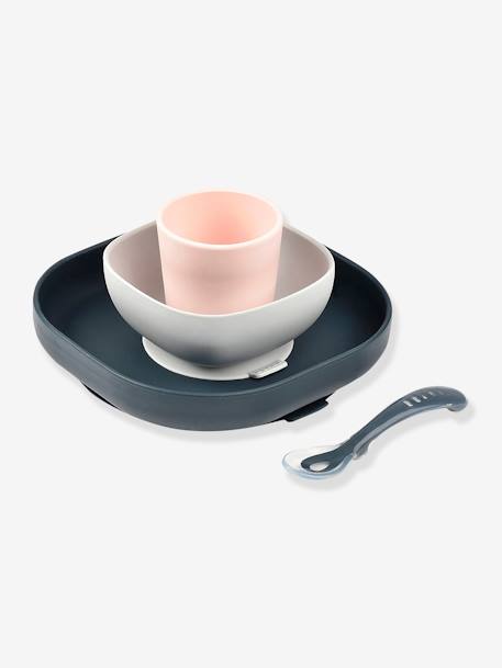Set vaisselle 4 pièces silicone bleu+bleu+EUCALYPTUS+jaune+jungle+NIGHT BLUE+rose+terracotta+vert sauge 27 - vertbaudet enfant 