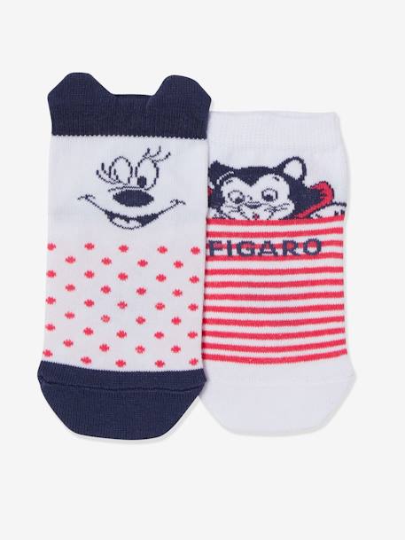 Lot de 2 paires de mi-chaussettes Disney Minnie et Figaro® blanc 1 - vertbaudet enfant 