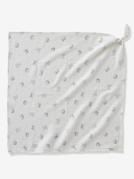 Lot de 3 langes MINI COMPAGNIE en gaze de coton bio* 2 écrus imprimés + 1 uni caram 5 - vertbaudet enfant 