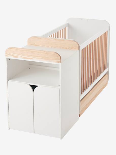 Lit bébé évolutif combiné 2 en 1 ECLIPSE BLANC / BOIS 6 - vertbaudet enfant 