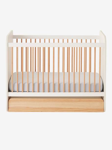 Lit bébé évolutif combiné 2 en 1 ECLIPSE BLANC / BOIS 12 - vertbaudet enfant 