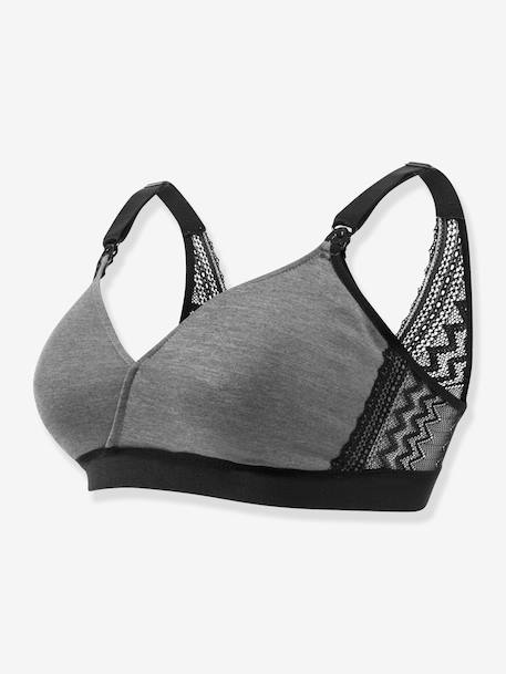 Soutien-gorge de grossesse et d’allaitement Serena CACHE CŒUR sans armatures Gris chiné/noir+NOIR+Rose pâle (Blush) 3 - vertbaudet enfant 