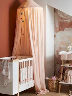 Linge de maison et décoration-Décoration-Tente, tipi-Ciel de lit en gaze de coton EAU DE ROSE