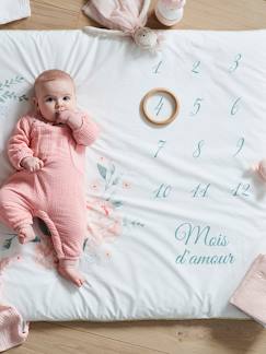 Réversibles-Linge de maison et décoration-Linge de lit bébé-Couverture, édredon-Tapis photo bébé EAU DE ROSE