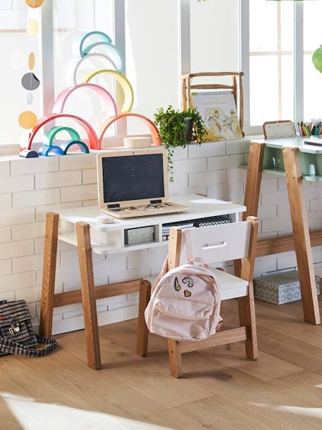 Bureau maternelle ARCHITEKT blanc/bois 3 - vertbaudet enfant 