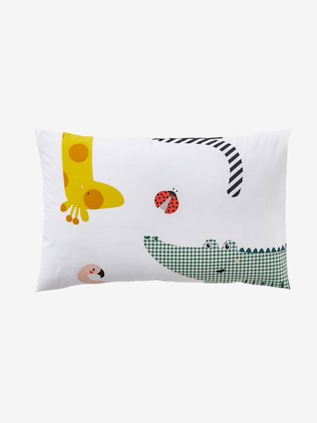 Parure housse de couette + taie d'oreiller enfant HAPPY'RAMIDE blanc / multicolore 4 - vertbaudet enfant 
