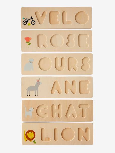 Puzzle des mots à encastrer en bois FSC® multicolore 4 - vertbaudet enfant 