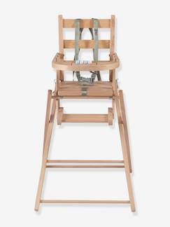 Fabrication française-Puériculture-Chaise haute, réhausseur-Chaise haute pliante COMBELLE Sarah en hêtre massif