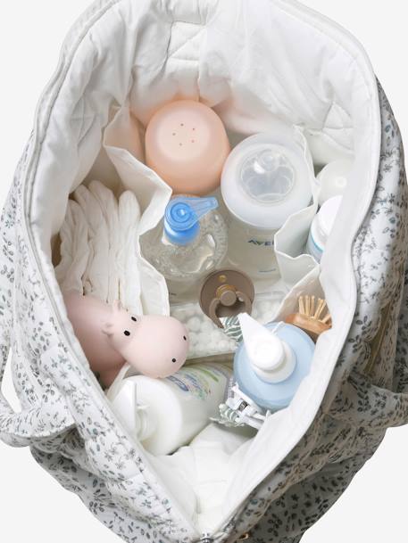 Sac à langer en gaze de coton Plume blanc imprimé+Hygge+ivoire imprimé+ivoire végétal+vanille 24 - vertbaudet enfant 