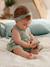 Robe bébé naissance et bandeau assorti beige+rose poudré+tilleul imprimé 12 - vertbaudet enfant 