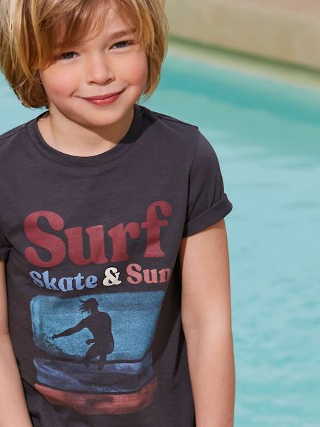 T-shirt photoprint surf garçon manches courtes gris 2 - vertbaudet enfant 