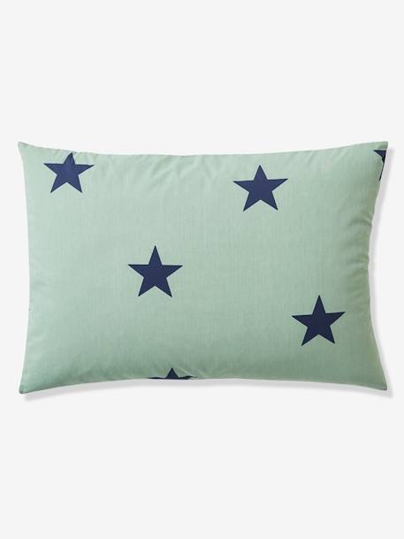 Parure housse de couette enfant et taie d'oreiller DREAM BIG kaki / étoiles marine 6 - vertbaudet enfant 