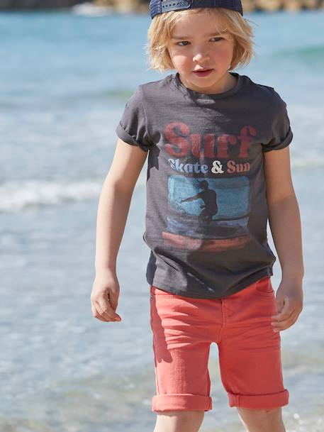 T-shirt photoprint surf garçon manches courtes gris 1 - vertbaudet enfant 