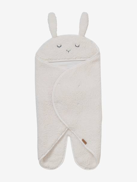 Plaid chancelière bébé en peluche, doublé jersey ivoire+ourson 3 - vertbaudet enfant 