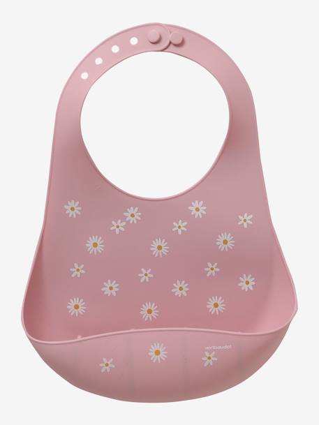 Bavoir avec récupérateur en silicone bleu jean+vieux rose 6 - vertbaudet enfant 