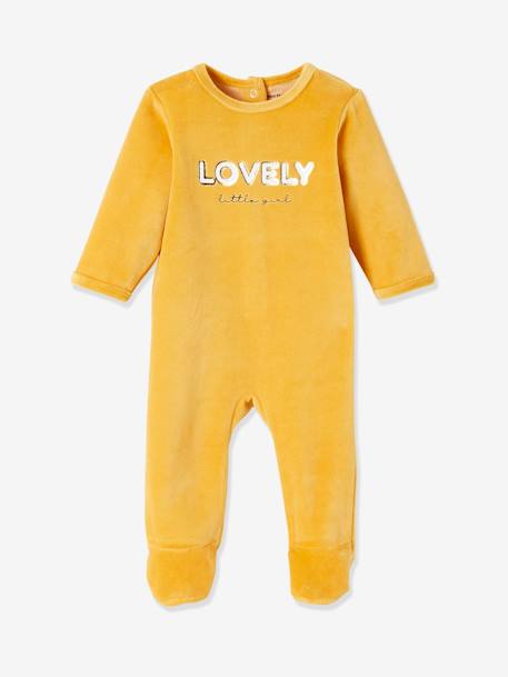 Lot de 2 pyjamas bébé ouverture dos en velours « Lovely » lot ivoire 2 - vertbaudet enfant 
