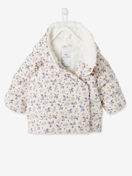 Doudoune doublée bébé asymétrique bleu grisé+cuivre irisé+rose poudré 12 - vertbaudet enfant 