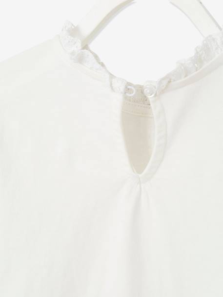 T-shirt blouse Basics fille détails en macramé BLANC MOYEN UNI+BLEU FONCE UNI+VERT CLAIR UNI 6 - vertbaudet enfant 