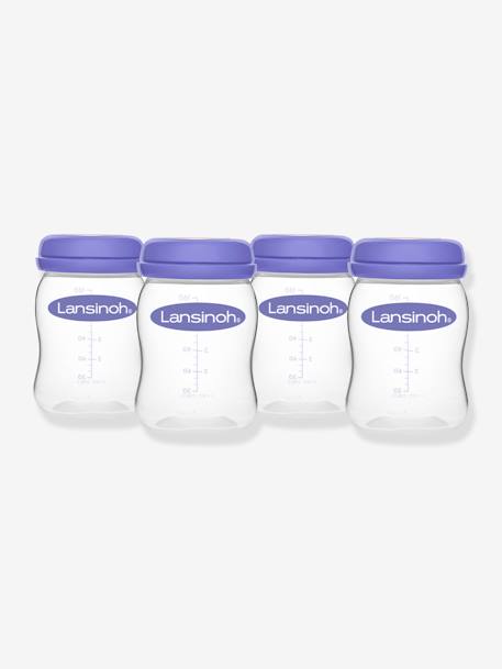 Lot de 4 pots de conservation LANSINOH 160 ml pour lait maternel Transparent/lilas 2 - vertbaudet enfant 