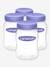 Lot de 4 pots de conservation LANSINOH 160 ml pour lait maternel Transparent/lilas 1 - vertbaudet enfant 