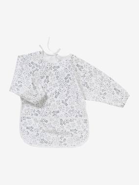 VERTBAUDET Bavoir Tablier Manches Longues Rose Poudré - Protection Repas Bébé 12-24 Mois