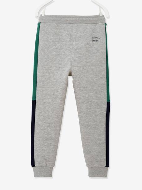 Pantalon de sport garçon en molleton bandes côtés bicolores bleu roi+gris anthracite+gris chiné+noir+vert 12 - vertbaudet enfant 
