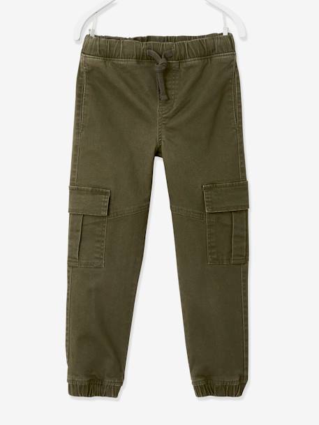 Pantalon garçon battle facile à enfiler bleu glacier+kaki foncé+taupe 14 - vertbaudet enfant 